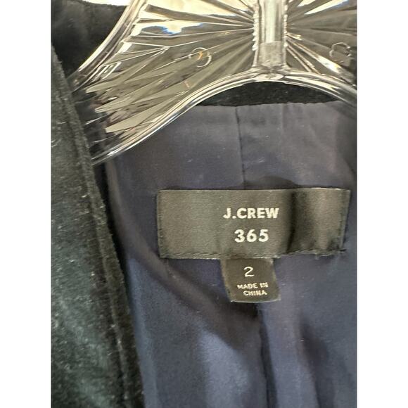 J.Crew 365 Black Open Front Slim Office Going Out Stretch Velvet Blazer Size 2 - Picture 2 of 10